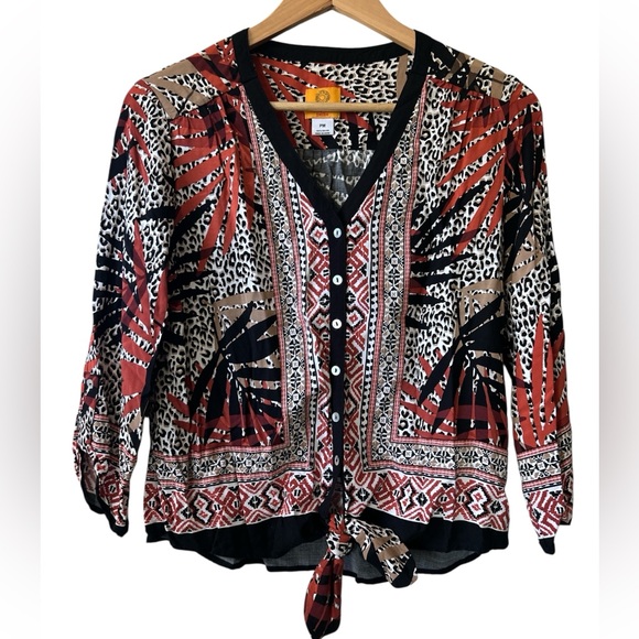 Ruby Rd. Tops - Ruby Rd. Mob Wife Animal Print Button Down Blouse Women’s Medium Petite